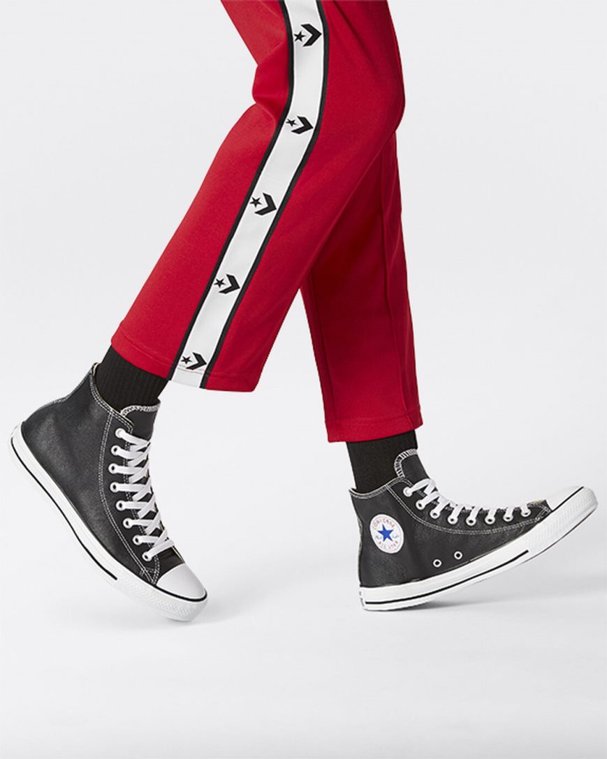 Men's Converse Chuck Taylor All Star Leather High Top Shoes Black | AU 3C814P